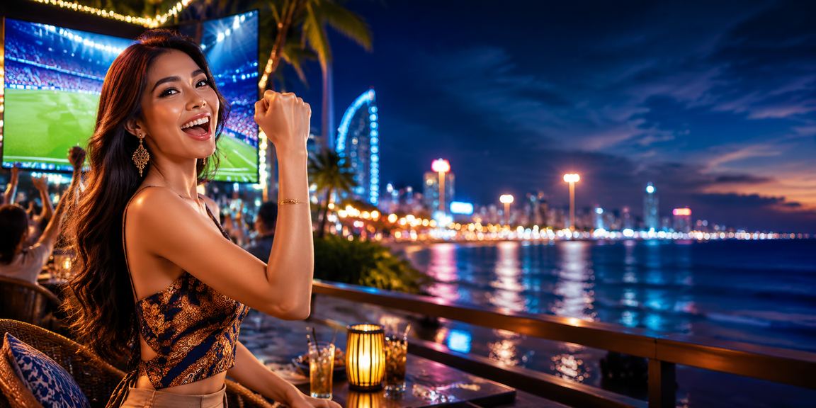 Model perempuan Vietnam tersenyum mengecek pilihan taruhan di layar ponsel cerdas