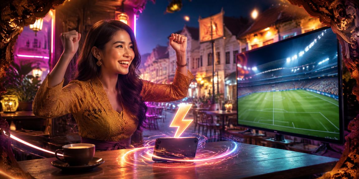 Suasana permainan kasino dan taruhan online di kedai kopi Vietnam yang modern